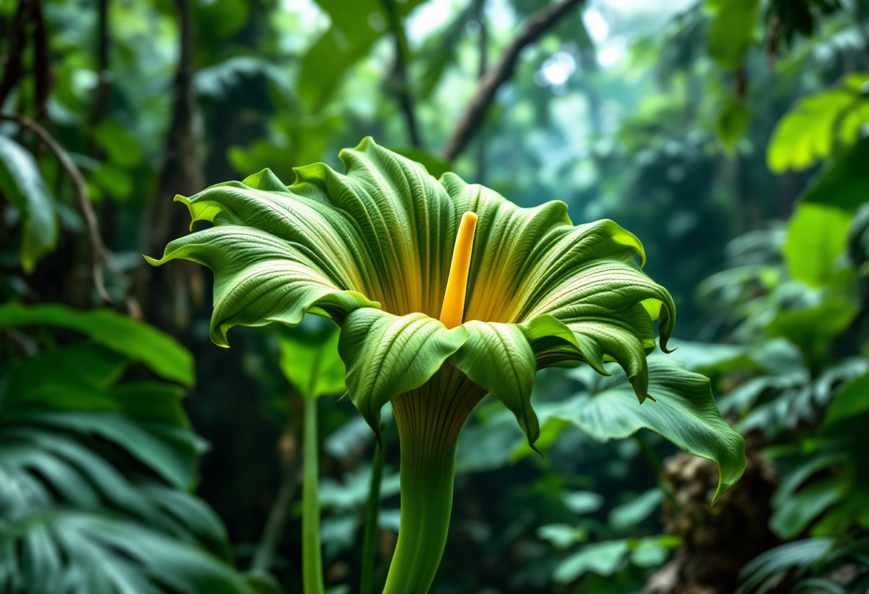 Fiore cadavere in natura, simbolo di biodiversità minacciata
