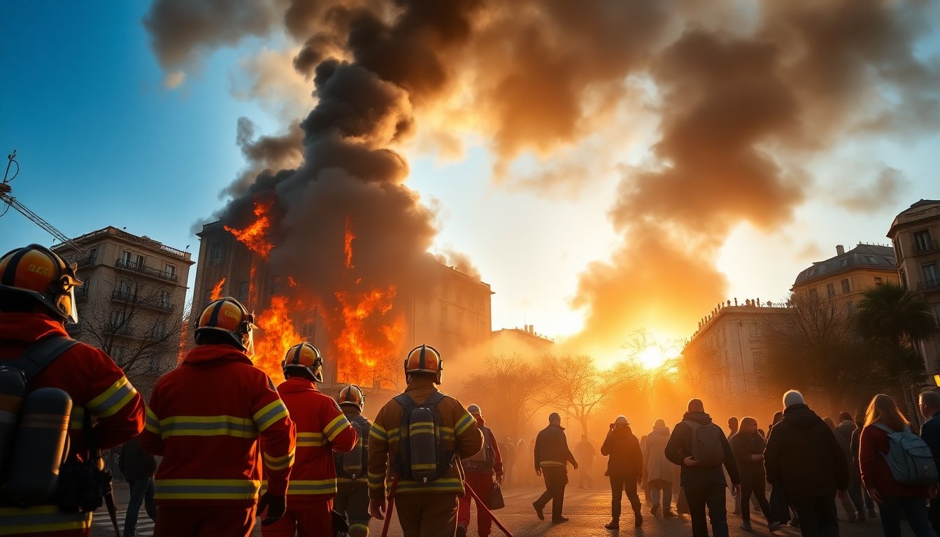 Incendio in centro città: evacuazioni e intervento dei vigili del fuoco