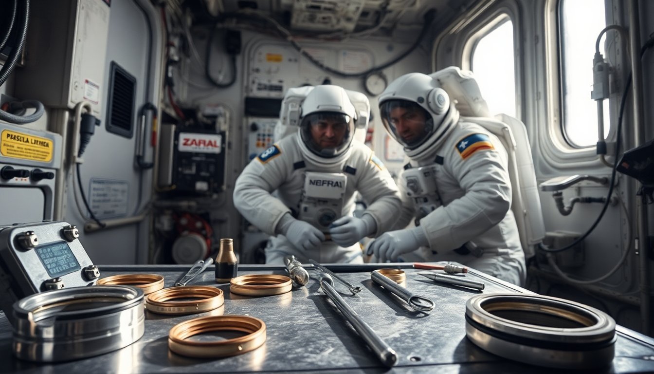 I cosmonauti riparano le perdite nel modulo Zvezda della Stazione Spaziale Internazionale