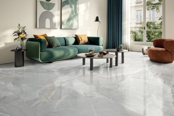 Panaria Ceramica collezione Perpetual pavimento moderno in gres effetto marmo lucido