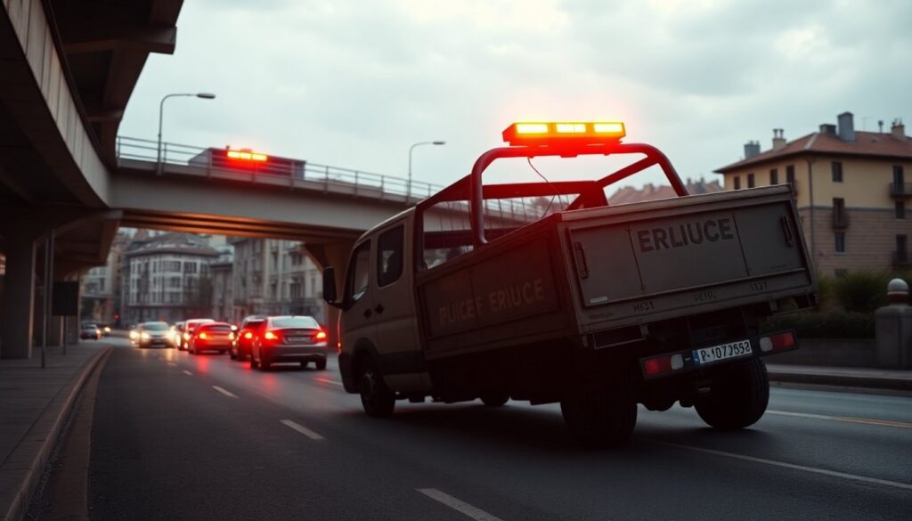 Mezzo pesante bloccato sotto il cavalcavia di via America a Borgaro Torinese