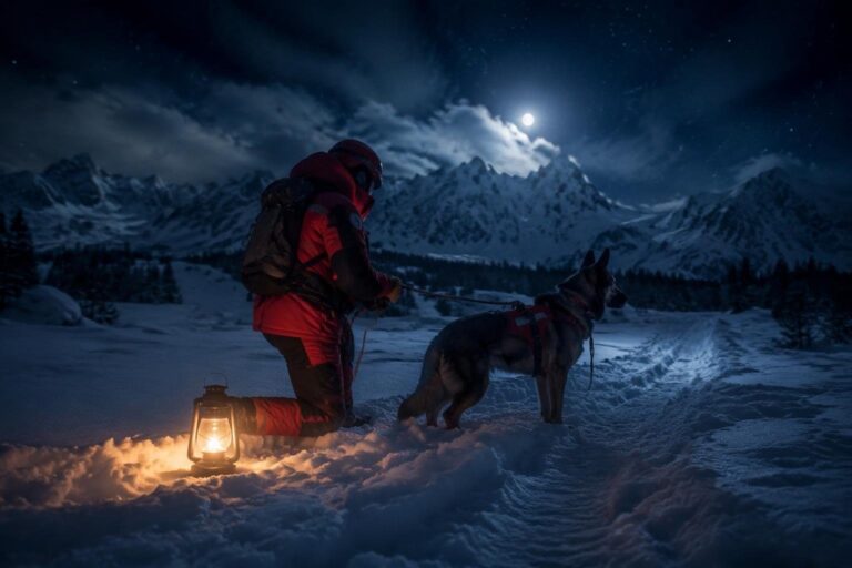 Intervento notturno del soccorso alpino piemontese per una coppia e il loro cane