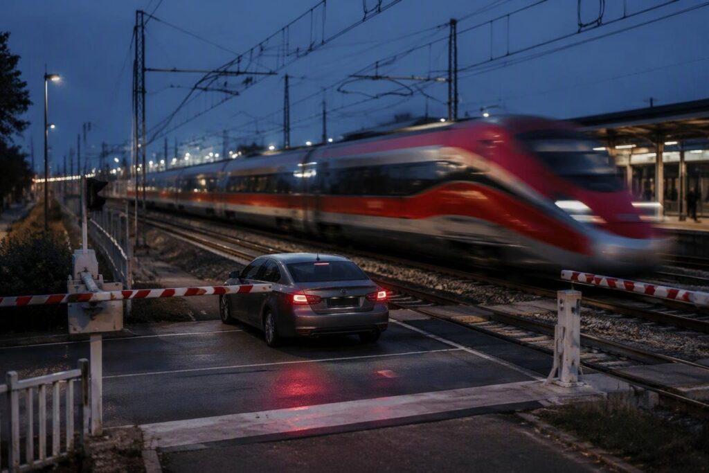 Automobilista blocca passaggio a livello a Nichelino, treni in ritardo