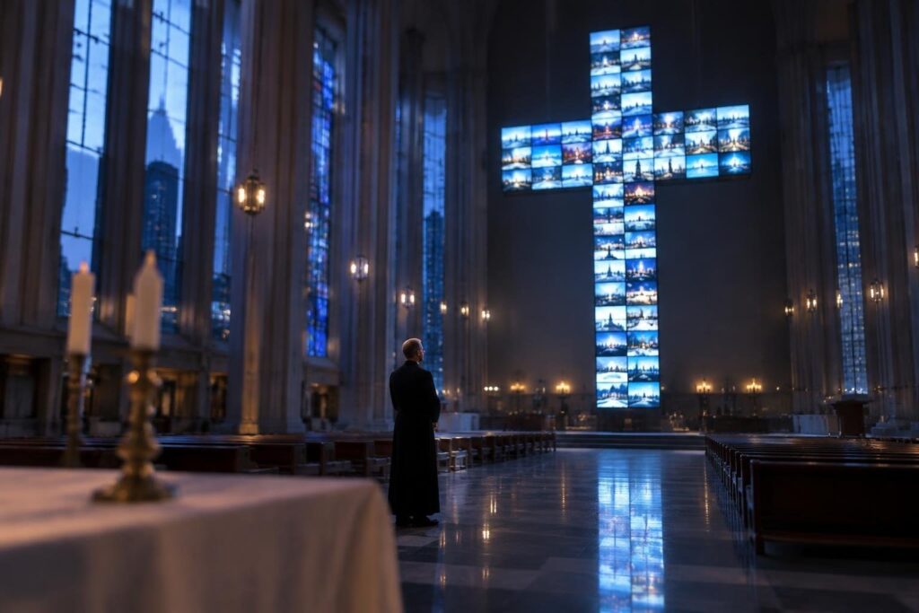 Crux Digitalis: la croce di schermi nella cappella di Moncalieri