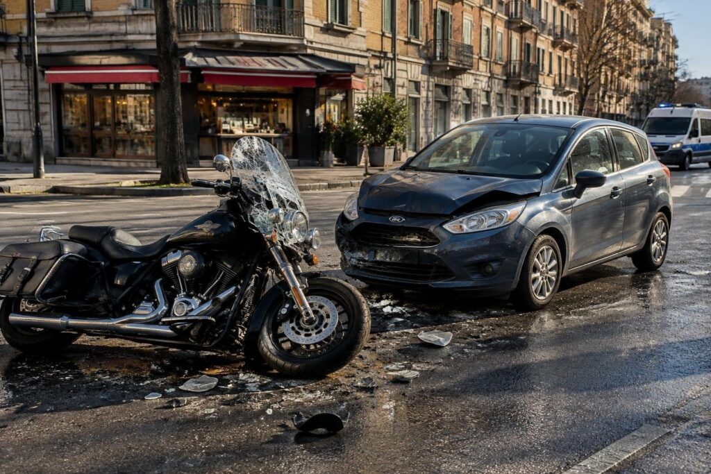 Scontro mortale tra Harley e Ford Fiesta sulla 59 a Castellamonte