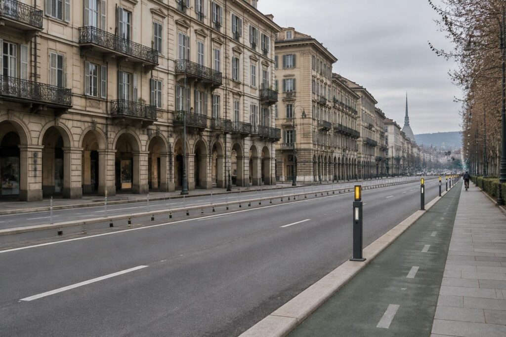 Torino accelera le misure ciclisti safety car e pilota su Corso Regina