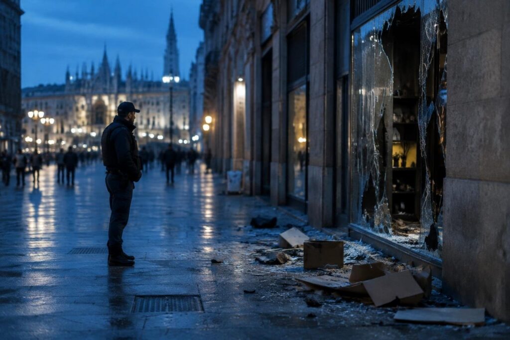 Violenza a Milano: negozi saccheggiati, vetrine infrante e bombe carta
