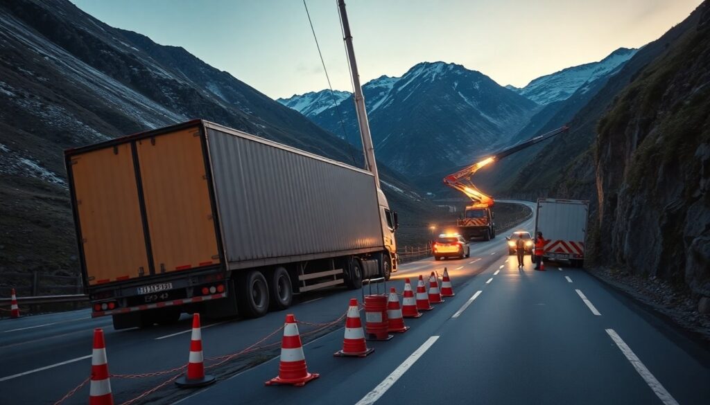 Recupero complicato al Passo Durone: camion rimane in bilico senza feriti