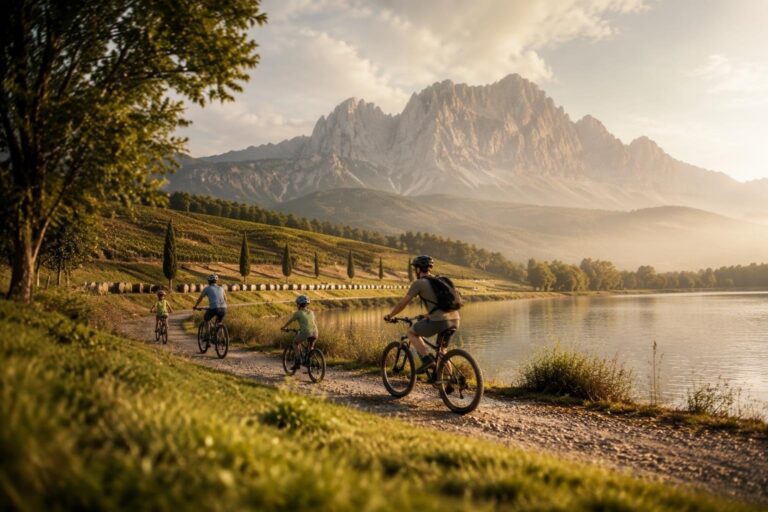 Itinerari ciclo-pedonali da Trento per famiglie con vista Dolomiti