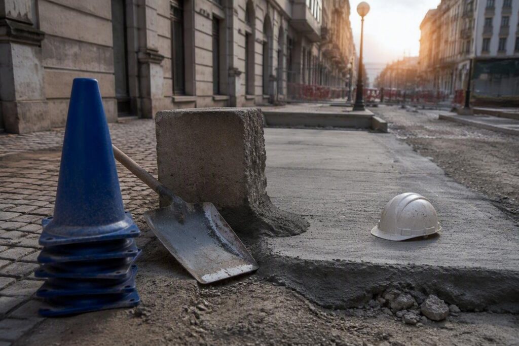 Via dei Ventuno a Trento: disagi e polemiche per i lavori al marciapiede