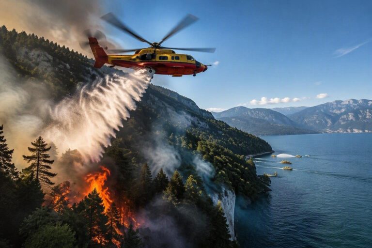 Incendio boschivo a Tignale: evacuazioni e operazioni di spegnimento in corso
