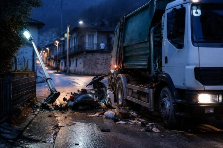 Incidente mortale a Villa Banale: scooter e mezzo rifiuti si scontrano
