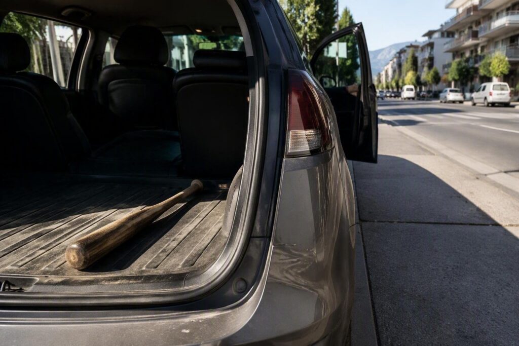 Denuncia per un ventenne di Laives con mazza da baseball in auto