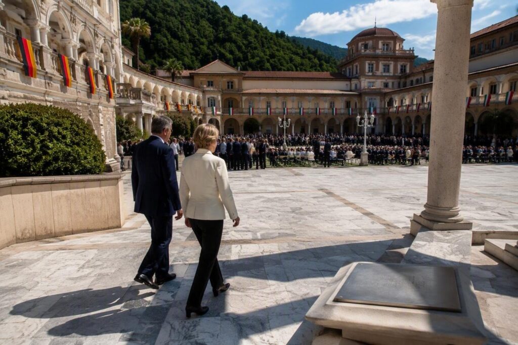 Sergio Mattarella e Alexander Van der Bellen onorati a Merano per l’accordo De Gasperi-Gruber