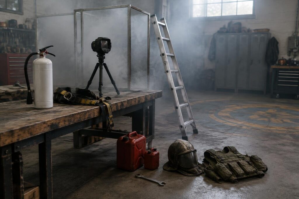 Esercitazione dei Vigili del Fuoco a Nogaredo: simulazione in officina