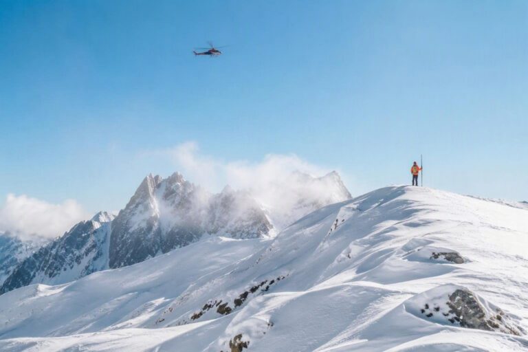 Operazione di soccorso con elicottero per alpinista a 3000 metri