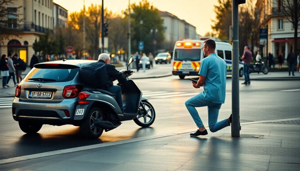 Tamponamento in scooter davanti al Giardino pubblico: soccorso da un infermiere