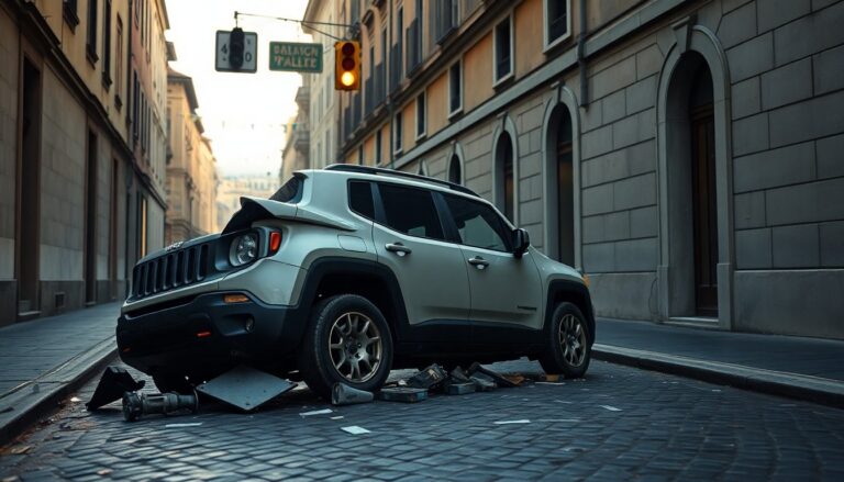 Jeep Renegade si schianta in via Frattina a Pravisdomini: conducente fugge