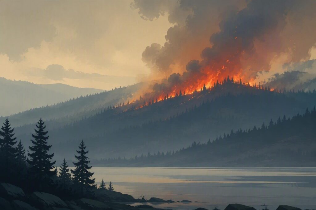 Incendio boschivo rilevato a 26,8 km da Trieste