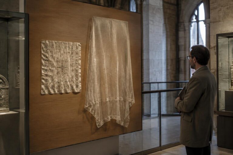 Mostra a Udine su San Francesco: a confronto un fazzoletto e un velo del 13° secolo