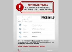 email truffa su rimborsi lalert del ministero della salute non cliccare su link 2