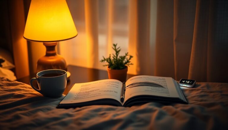 Routine serale per insonnia lieve con respiro 4-7-8 e luce