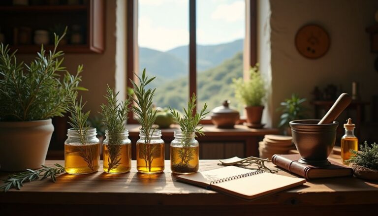 Laboratorio di erboristeria tradizionale nella campagna siciliana