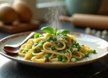 Ricetta facile e veloce: maccheroncini con crema di piselli per bambini 1-3 anni