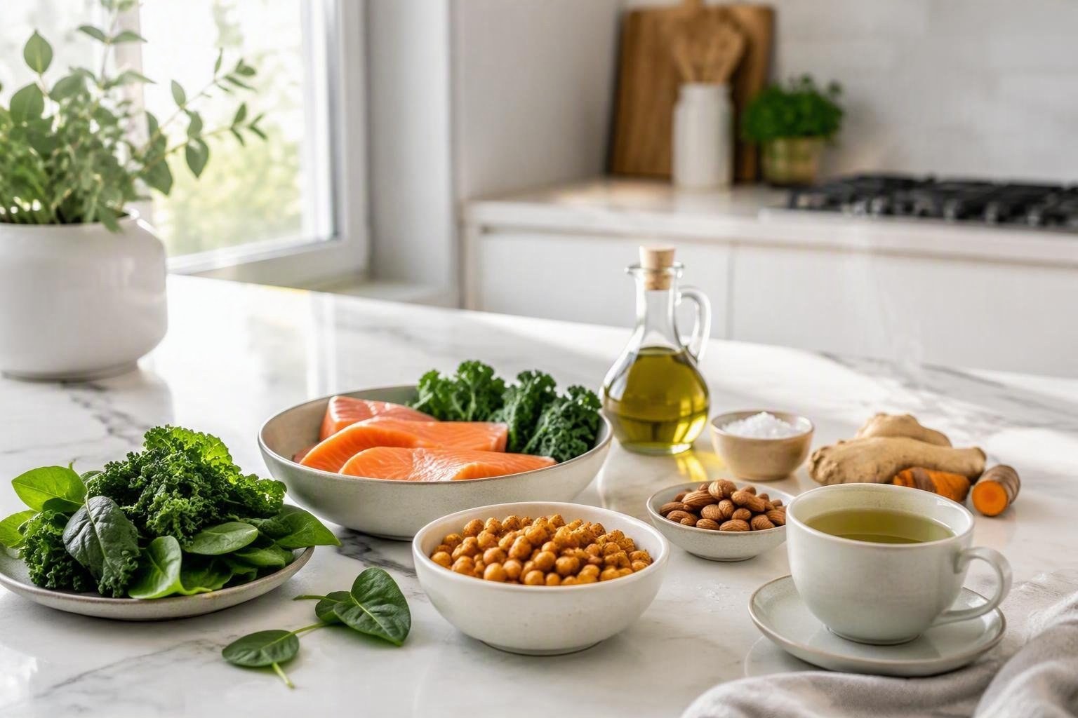 Alimentazione antinfiammatoria: menu giornaliero con sostituzioni e lista spesa