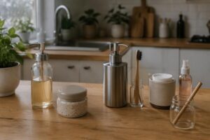 Routine skincare sostenibile: essenziale, ricariche e zero sprechi