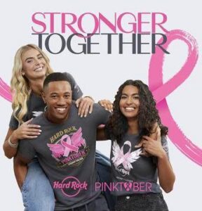 hard rock cafe sostiene la prevenzione del tumore al seno durante la 27a edizione di pinktober 2