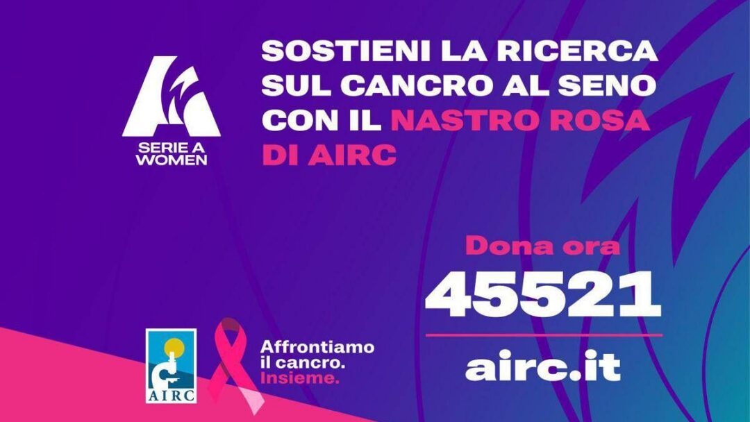 serie a women in campo con il nastro rosa di fondazione airc 2