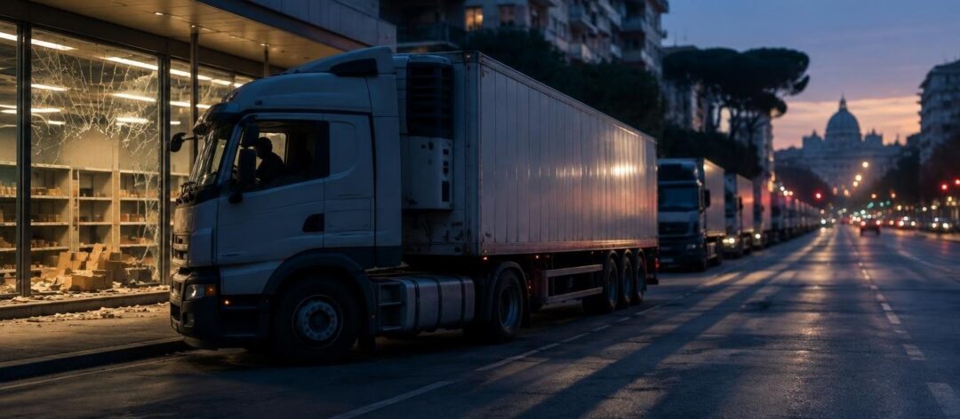 Rifornimenti interrotti: i tir in piazza e il rischio di sprechi alimentari
