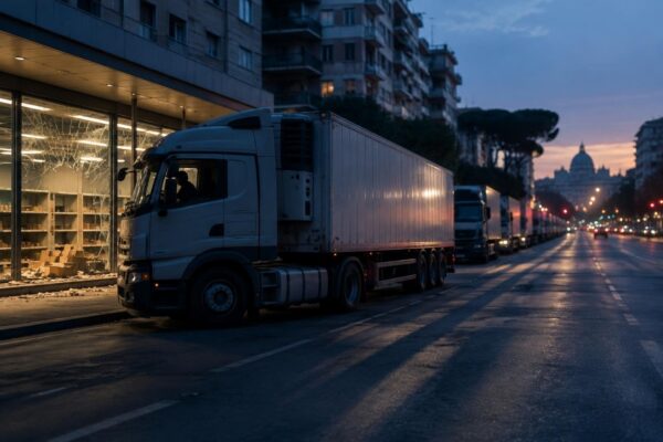 Rifornimenti interrotti: i tir in piazza e il rischio di sprechi alimentari