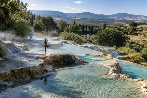 Sette notti di benessere termale e yoga nella natura di Saturnia