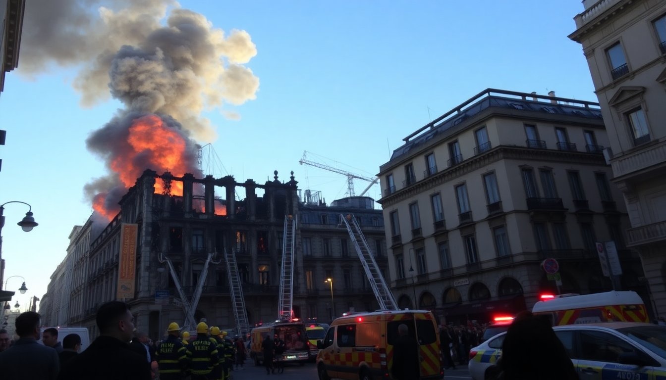 Incendio distrugge parte del centro di Milano
