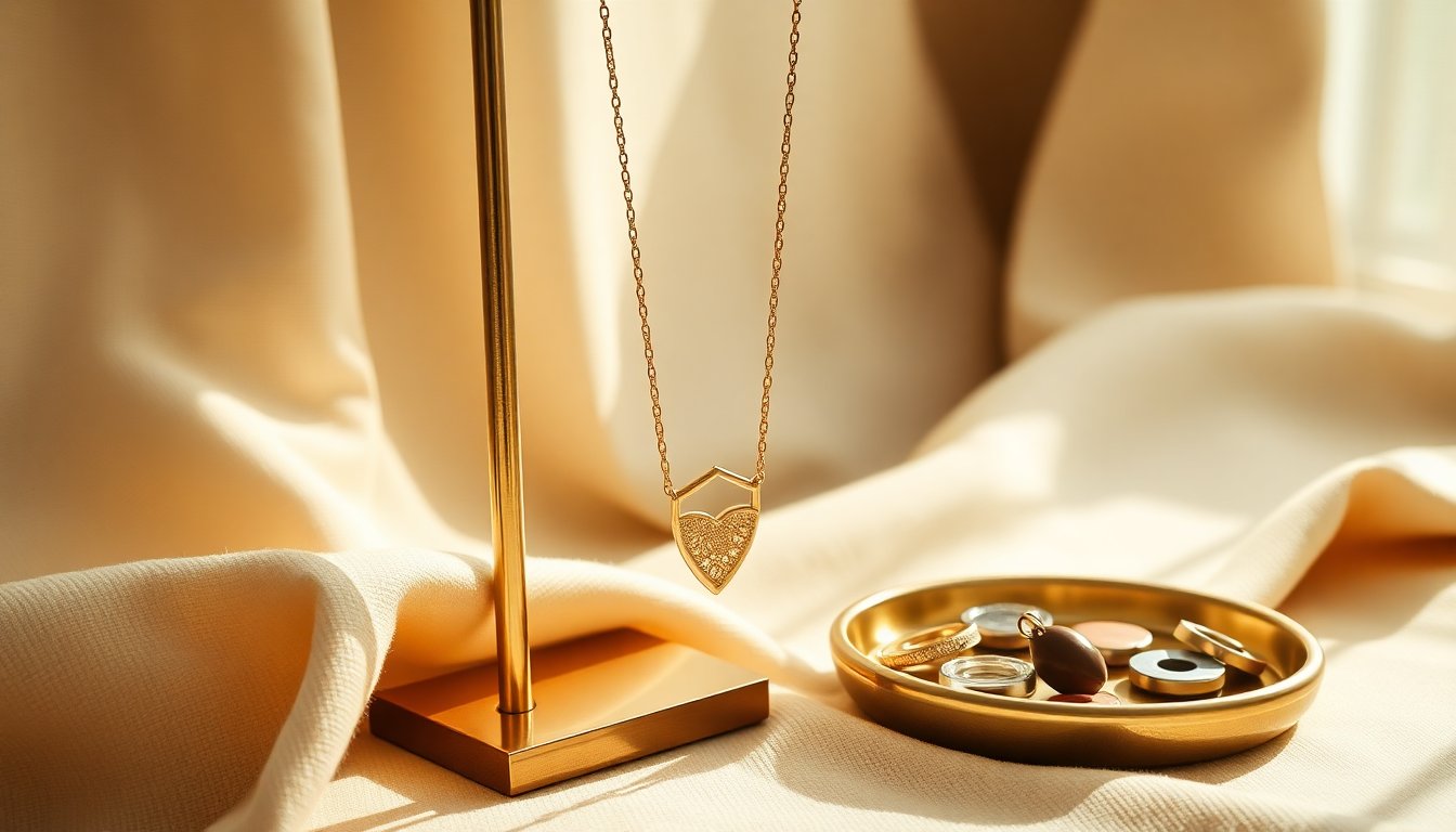 Collana in Ottone Dorato con Ciondolo Rimovibile: Eleganza Versatile per Ogni Occasione