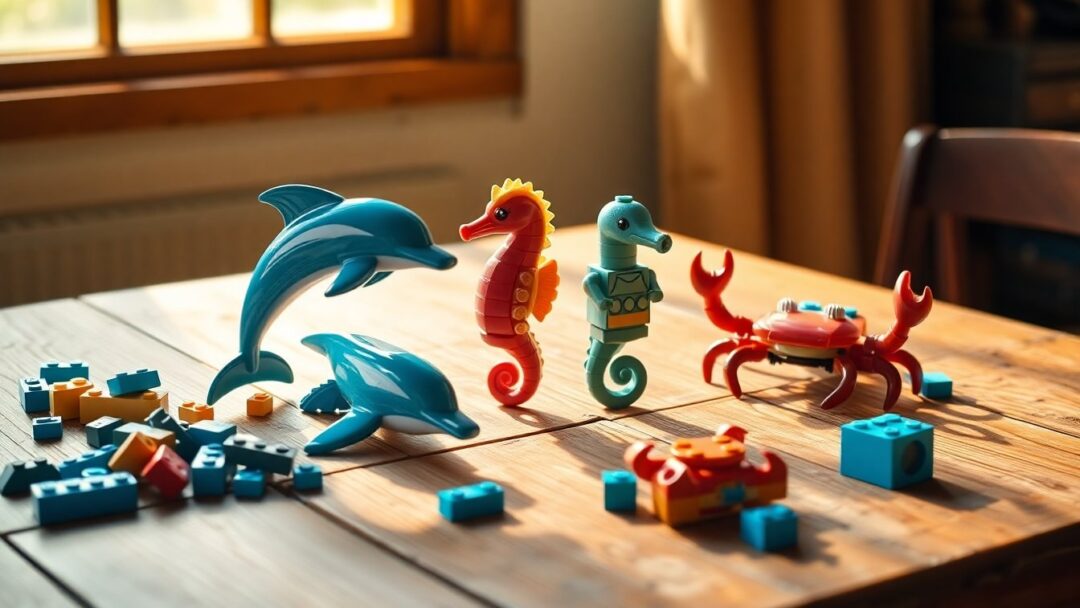 Gioco costruibile LEGO Creator 3 in 1: delfini, cavalluccio e granchio in un unico set