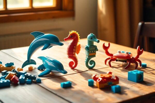 Gioco costruibile LEGO Creator 3 in 1: delfini, cavalluccio e granchio in un unico set