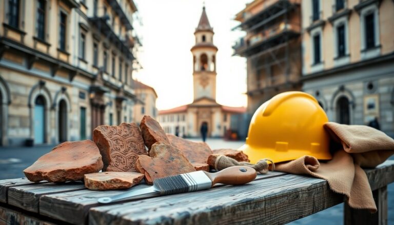 Campanile di Portogruaro: cantiere per consolidamento e restauro in piazza Duomo