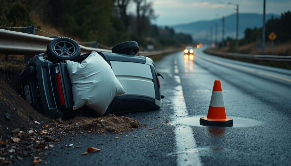 Donna salva dopo che l’auto è finita in un fossato a Lugugnana