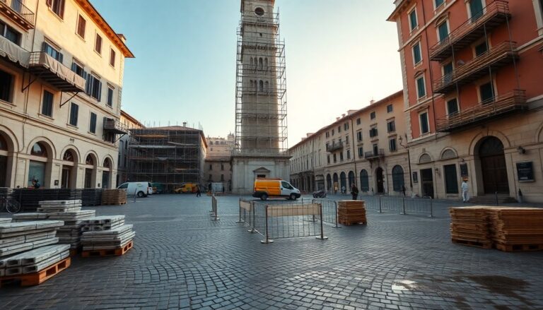 Interventi sul campanile di Portogruaro: piano di consolidamento e impatti sulla piazza