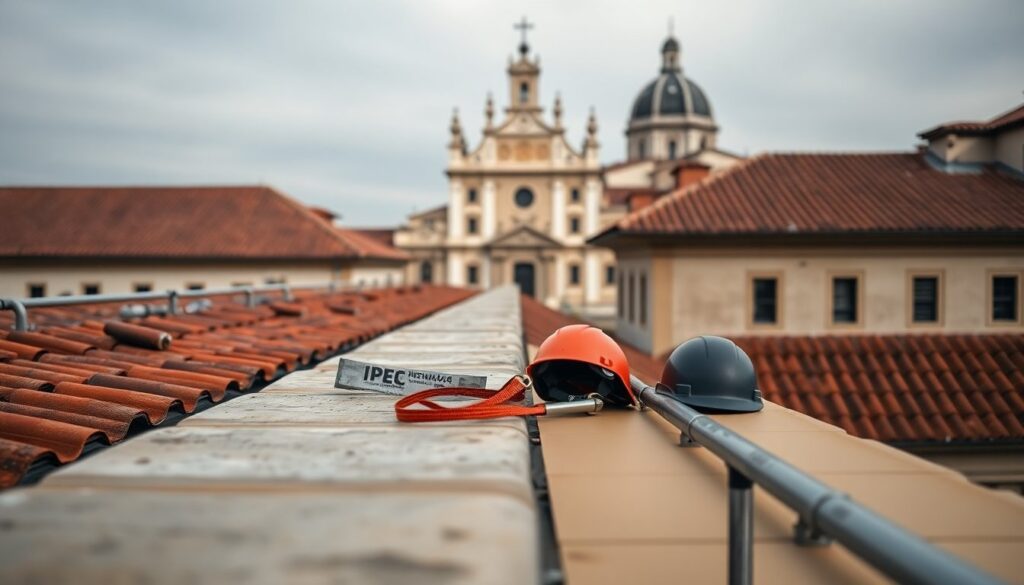 Intervento dei Vigili del Fuoco alla Basilica di Santa Giustina per tegole instabili