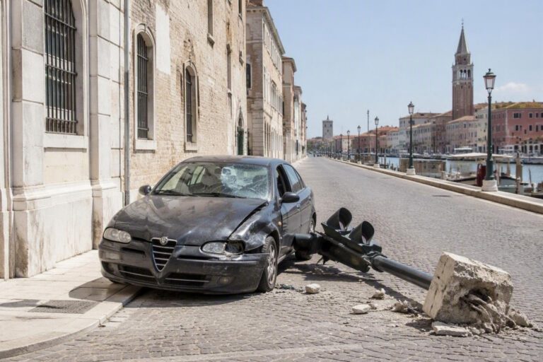 Ferragosto a Chioggia: incidente stradale in Via Barbarigo