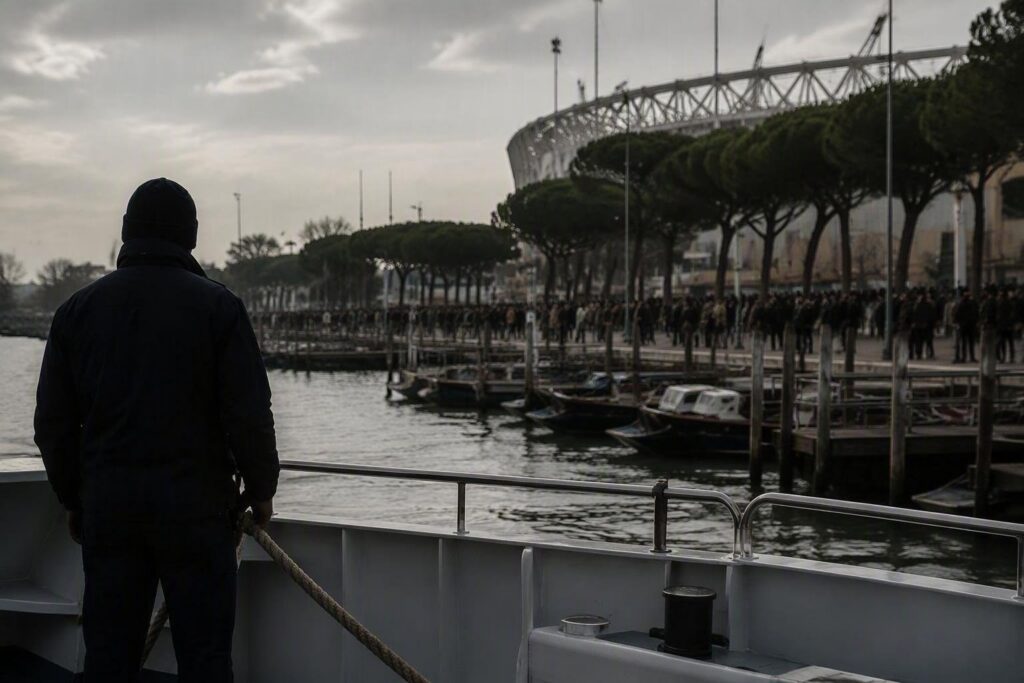 Marinaio Actv ferito durante il deflusso dei tifosi: le conseguenze