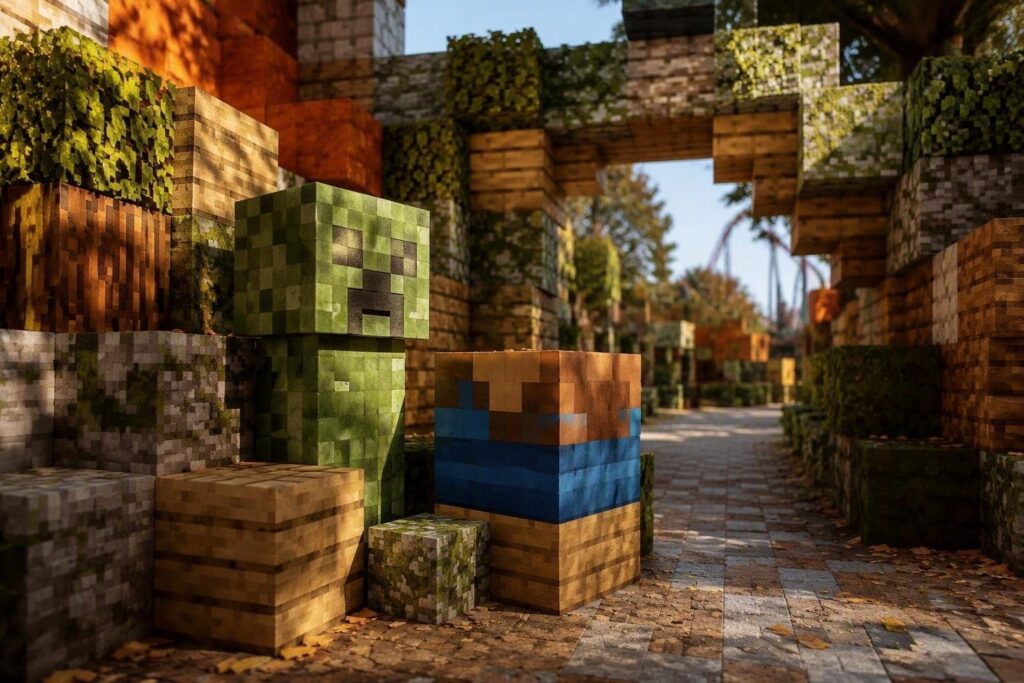 Minecraft a Gardaland: incontra Steve, Creeper e i mob fino al 28 agosto