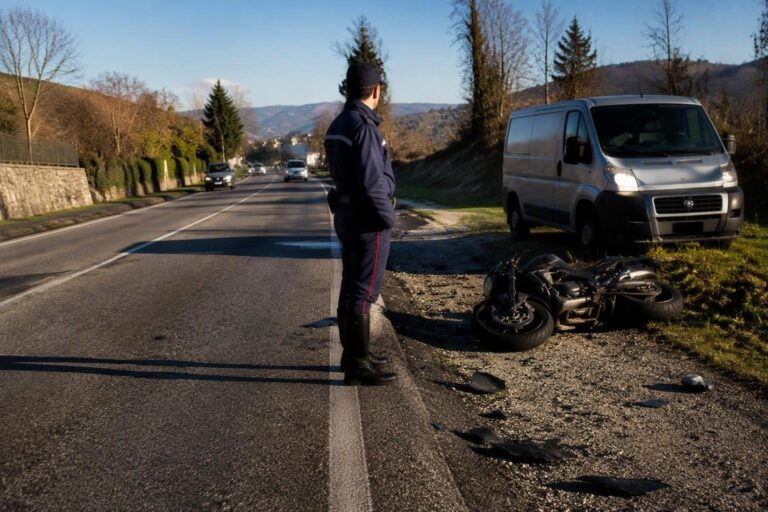 Incidente mortale a Cordignano: motociclista di 28 anni muore in collisione con un furgone