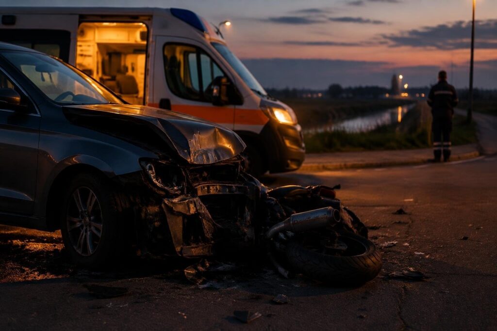 Collisione tra auto e moto a Rovigo: 1 morto, 4 feriti