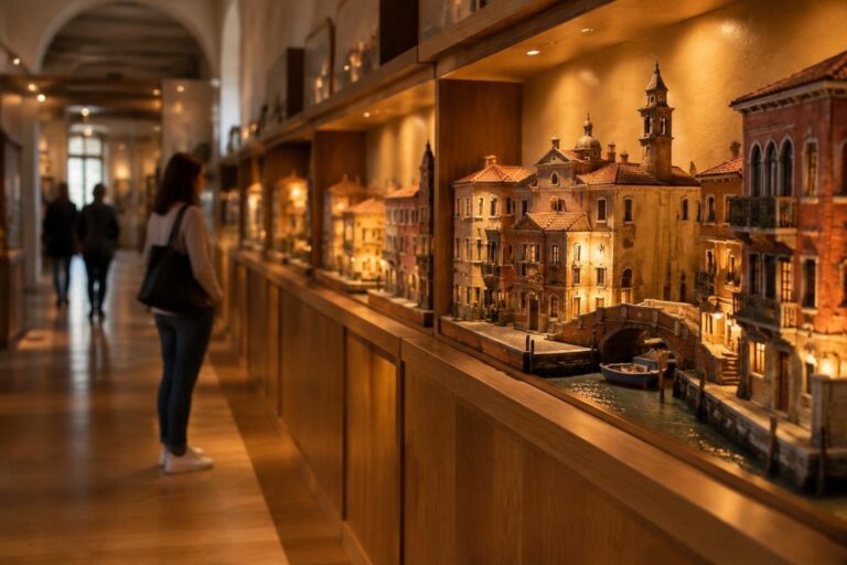 Esposizione di edifici chioggiotti in scala da Angelo Walter Carbonin
