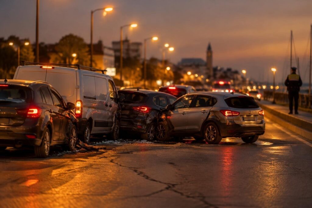 Incidente alla Valli di Chioggia: cinque veicoli si tamponano